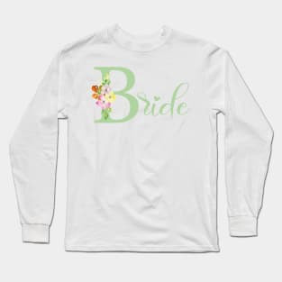 Green Bride Illustration Long Sleeve T-Shirt